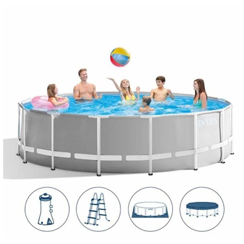 Басейн каркасний 26726 16805 л, фільтр-насос, сходи, підстилка, тент, кор., 457-122 см.