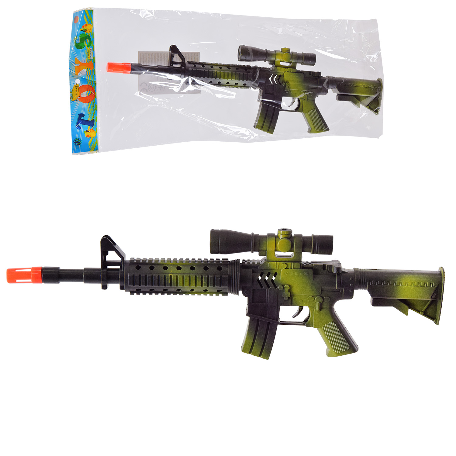 Автомат-трещітка арт. 999-13 (240шт/2) пакет Розмір іграшки: 39,5*12см. Розмір упаковки : 41,5*14,4см