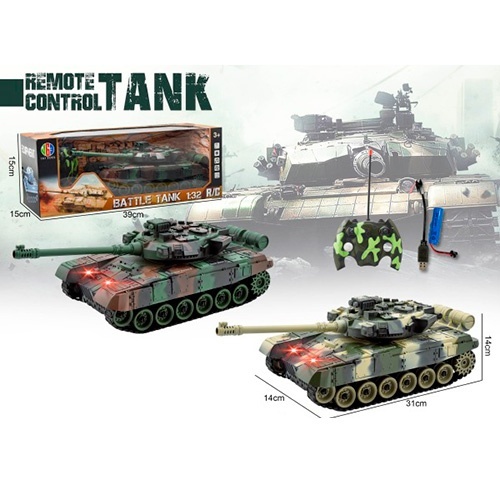 Танк 163-E8302A радіокер., 1:24, акум., USB, 2 кольори, муз., світло, кор., 39-15-15 см.