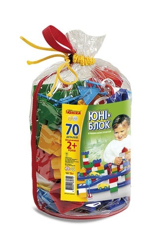 Конструктор дитячий "Юні-блок" (70 дет.) шитий кульок