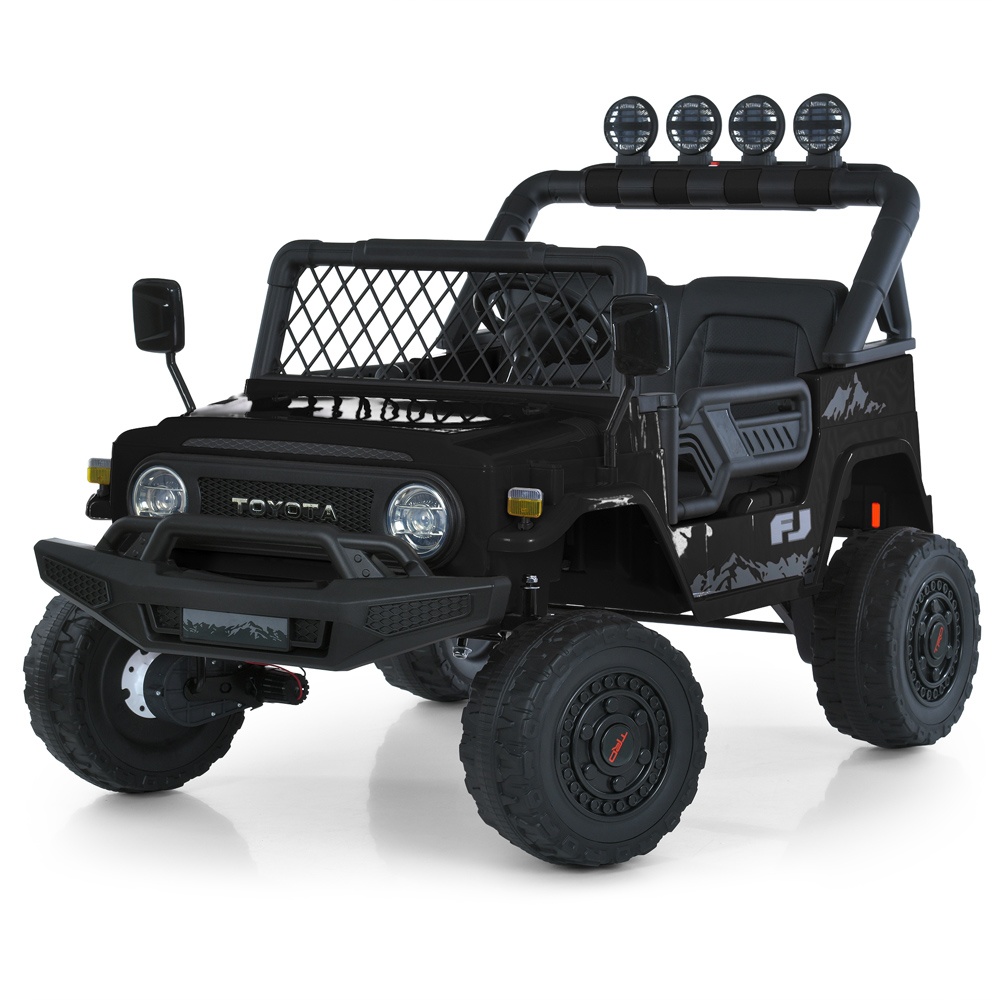 Джип 2566AEBLR-2(24V) 2,4G, 4 мотори35W, 1 акум.24V7AH, EVA, шкіра, MP3, USB, BT, муз.,світло,чорний