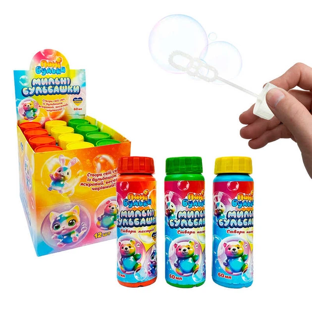 Мильні бульбашки 82411 ЦІНА ЗА 1 ШТ, 12 ШТУК У БЛОЦІ, 60 мл, у коробці