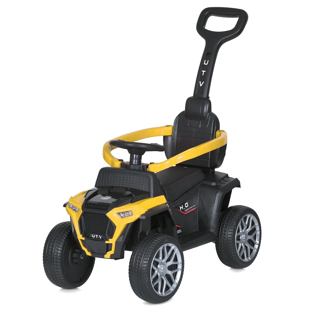 Квадроцикл M 4803EL-6 2в1, кат.-толок., батьків.ручка,1*6VAH,1*25W,USB,EVA,муз.,світло,шкіра,жовтий.