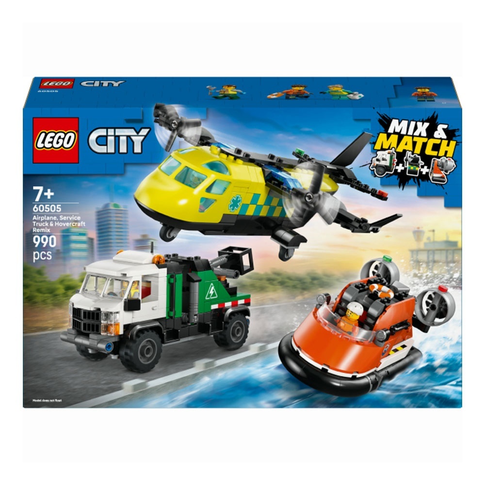 Конструктор Ремікс літака, вантажівки та судна на повітряній подушці