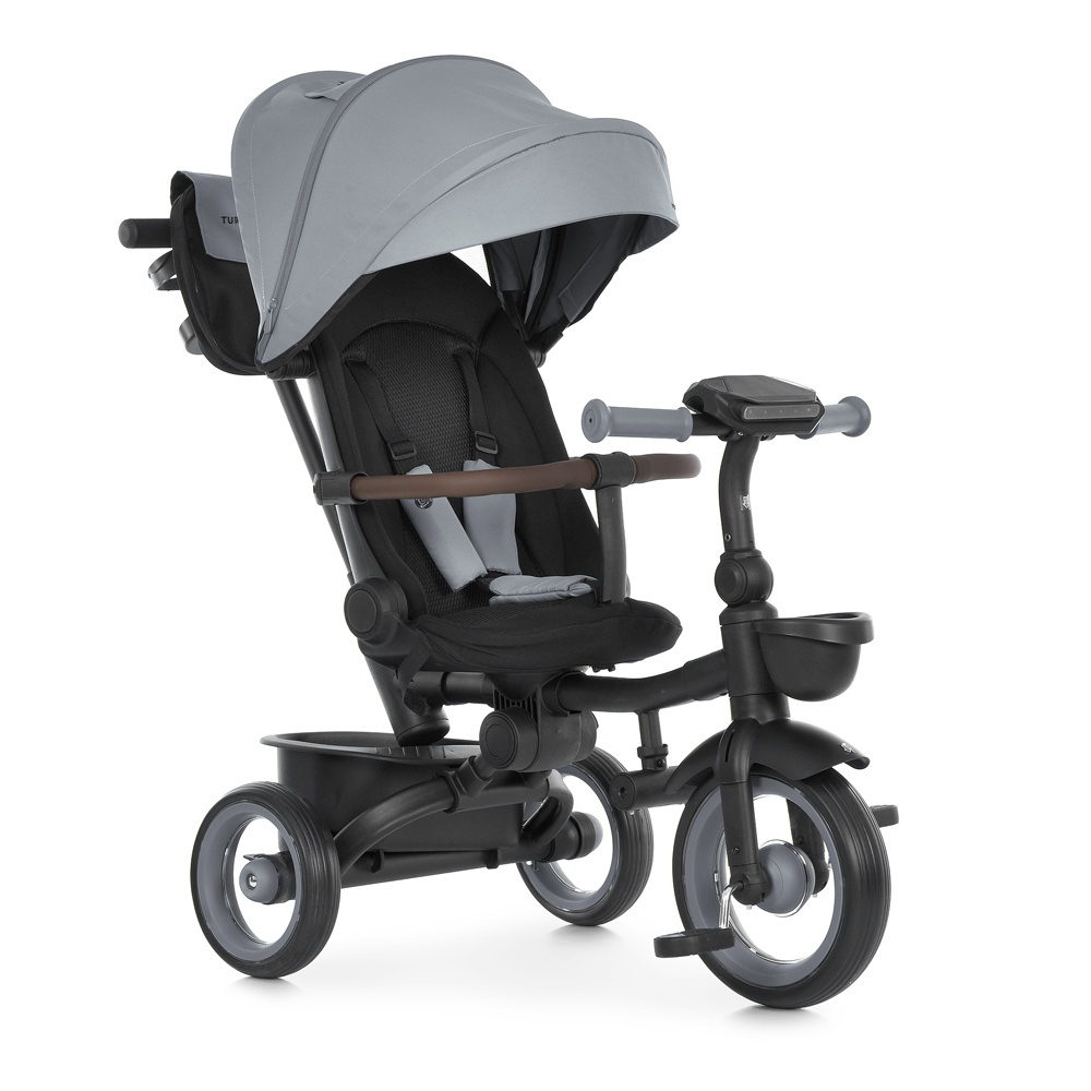 Велосипед MT 1038-1 Owl Gray 3 колеса EVA, поворотн, складний, батьк. ручка, багажник,сірий