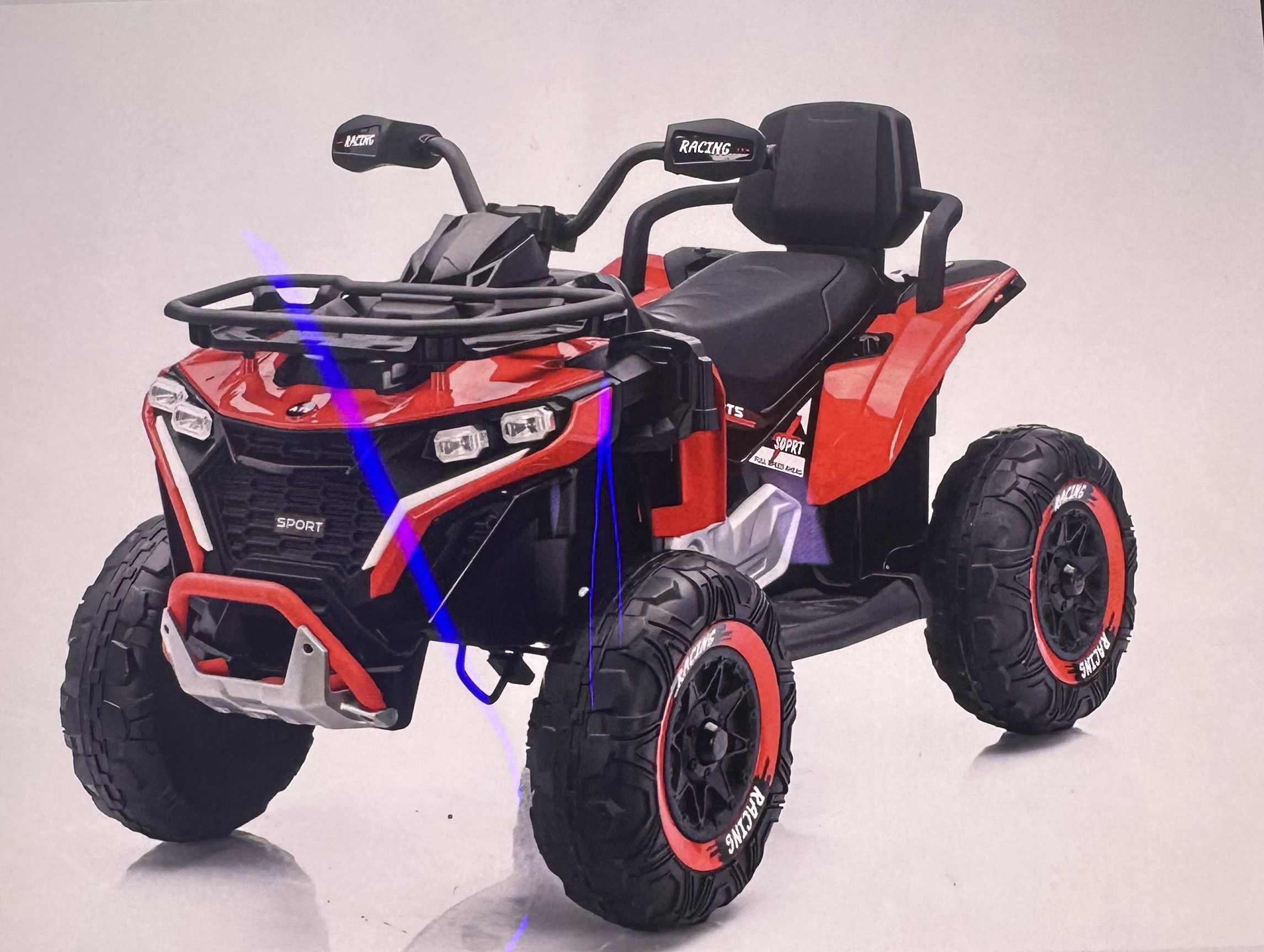 Квадроцикл M 6272EBLR-3(24V) 2,4G радіок,1*24V8AH, 2*45W,MP3,USB,TF,BT,EVA,шкіра,муз,світло,червоний