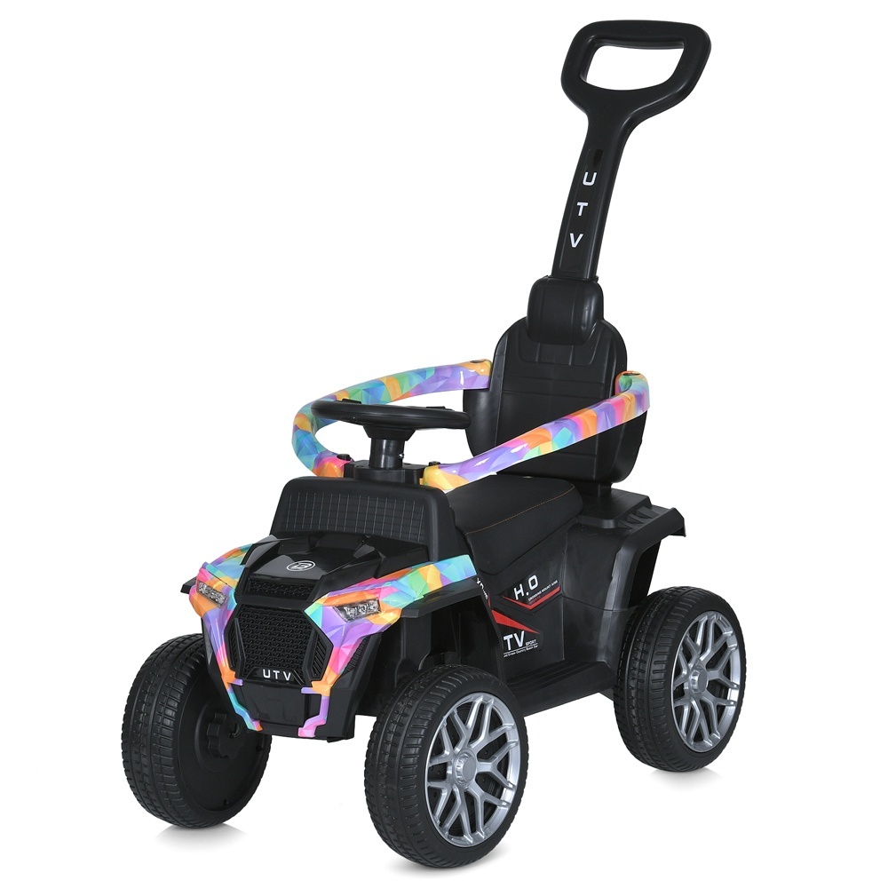 Каталка-толокар M 5731EL-12 2в1(батьків.ручка),USB,bluetooth,шкіра EVА,муз.,світло,світло-блакитний.