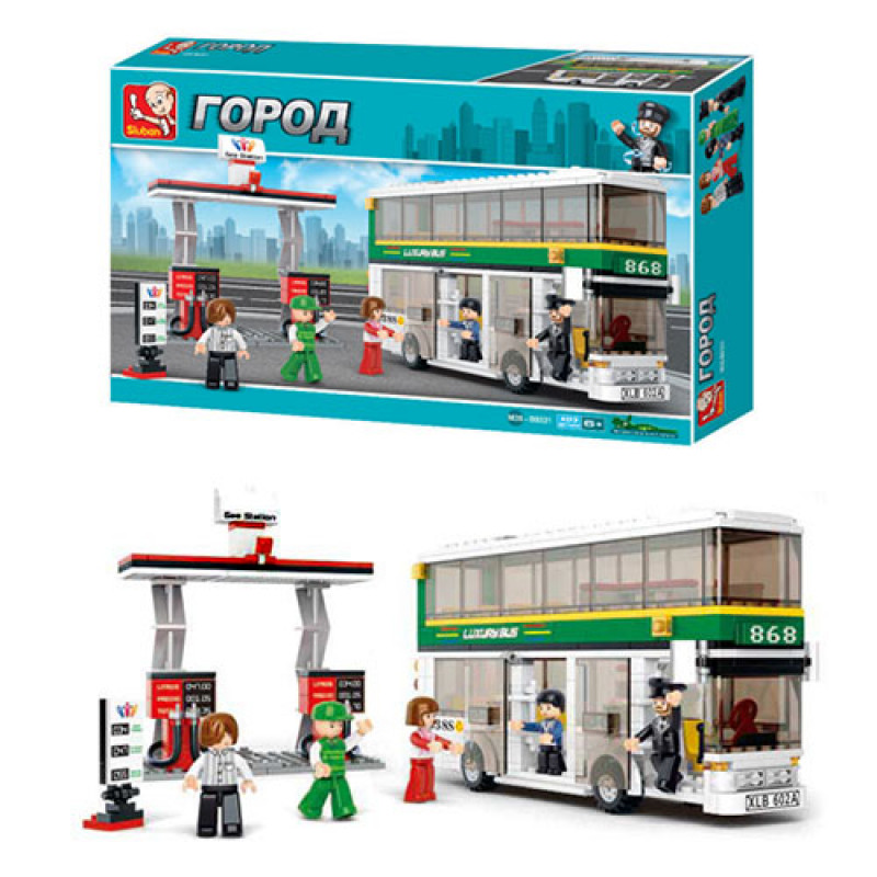 Конструктор SLUBAN M38-B0331 "Місто": двоповерховий автобус, фігурка, 403 дет.