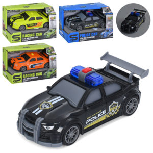 Машина JS223C-23-23A  іінерція,1:24, звук, світло, гумові колеса, 3 види (1вид поліція)бат.кор.