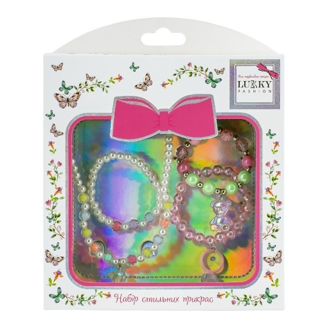 Набір перлинного намиста з підвіскою Jelly Bear, з каблучкою та 3 браслетами, Lukky Fashion