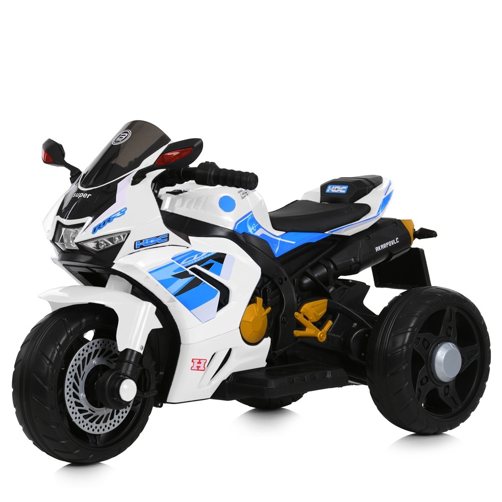 Мотоцикл M 6220ELR-1 радіок., 1*12V4,5AH, 2*35W,BLUETOOTH,MP3,USB,TF,EVA, муз., світло, шкіра, білий