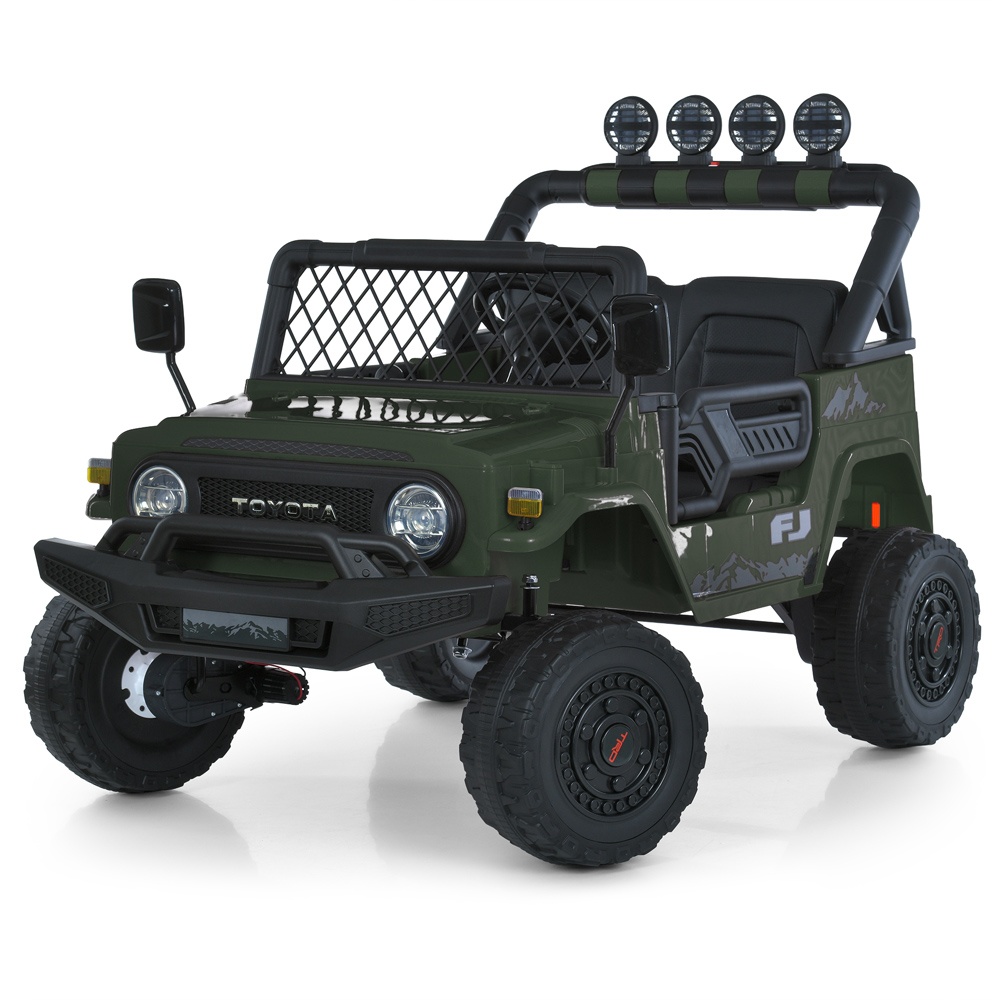 Джип 2566AEBLR-5(24V) 2,4G, 4 мотори35W,1 акум.24V7AH, EVA, шкіра, MP3, USB, BT, муз.,світло,зелений