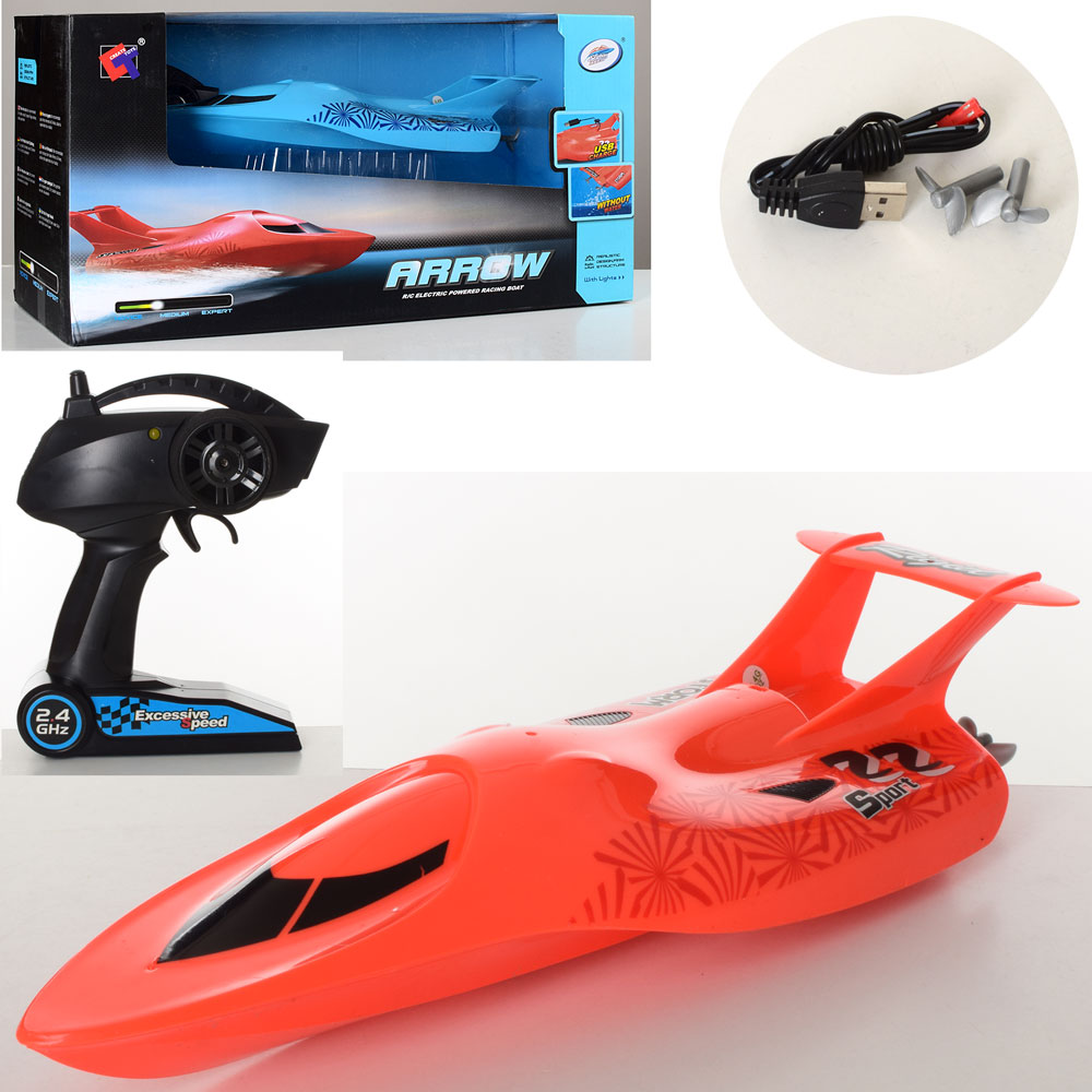 Катер 3322 радіокер.2,4GHz, акум., USB, кор., 45,5-17,5-22 см.