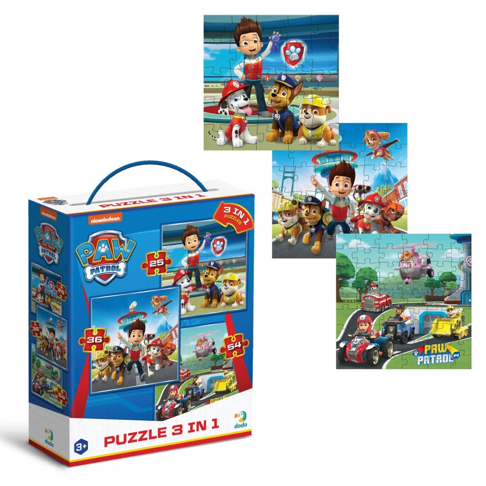 Пазл 3 в 1 Paw Patrol. Готові до роботи