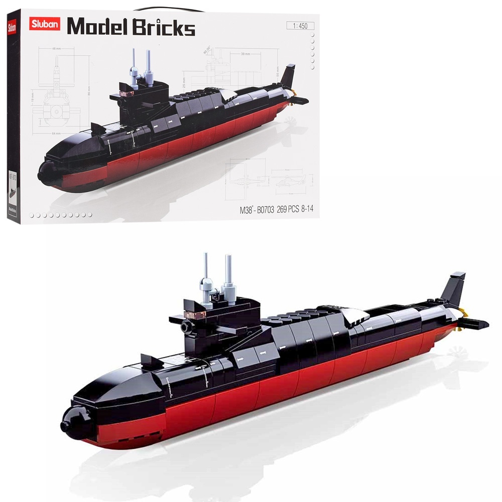 Конструктор SLUBAN M38-B0703 "Model Bricks": Підводний човен, 1:450,  227 дет.