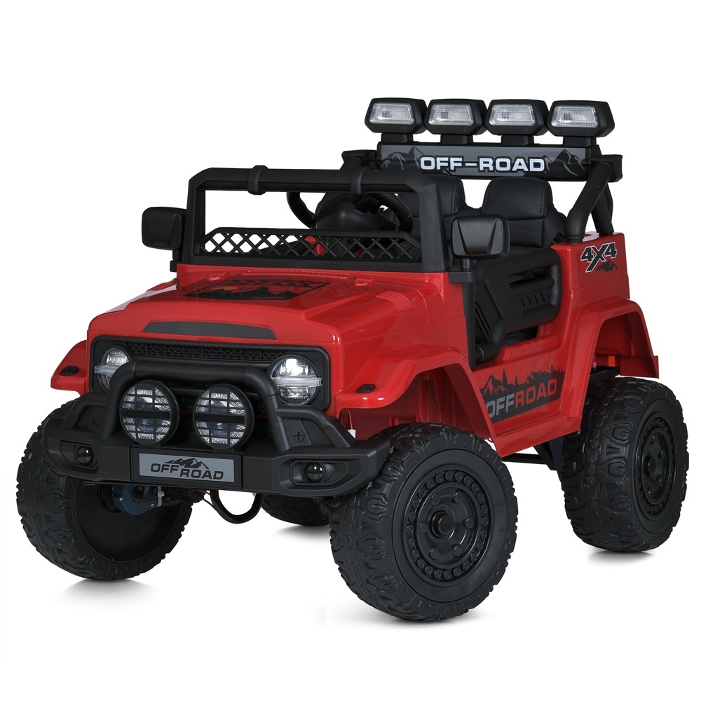 Джип JJ2122EBLR-3 радіокер. 2,4G, 2*25W/2*35W , 1*12V9AH, EVA, шкіра, червоний