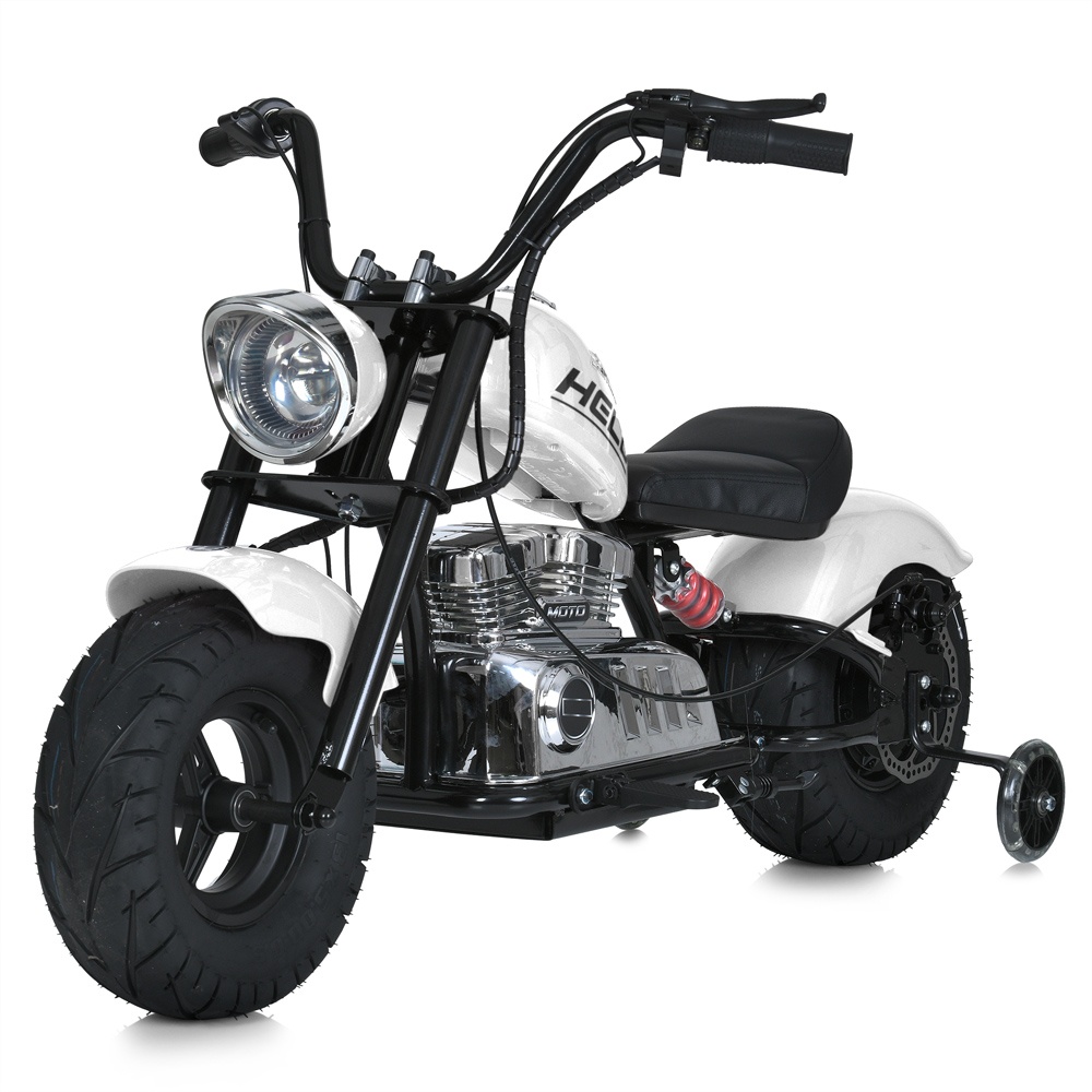 Мотоцикл M 6016AL-1(36V) 2*18V9AH, 1*350W, USB, BLUETOOTH, TF, шкіра, білий.