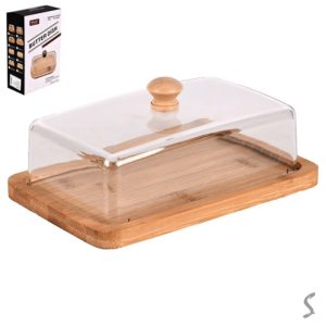 Маслянка бамбук з акриловою кришкою 12*19*6см R35497
