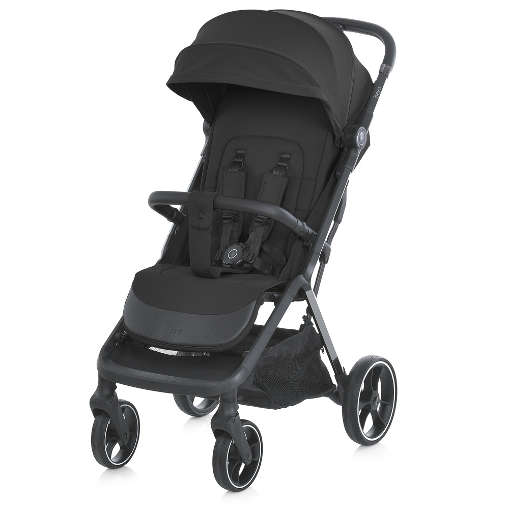 Візок дитячий ME 1127-B BEYA Black прогулянковий, до 22кг, PU колеса 17,5/22,5 см., чохол, чорний.