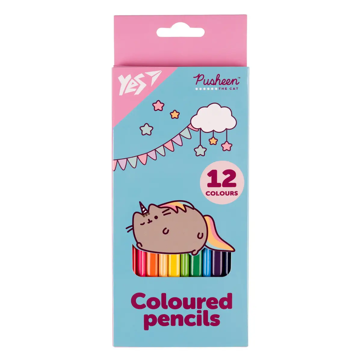 Олівці кольорові Yes 12 кол. "Pusheen" бірюзовий