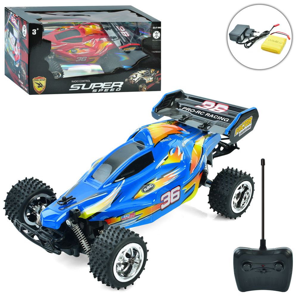 Машина 999-36 радіокер., акум., зарядне, аморт., небит. корпус, 2 кольори, кор., 38-19,5-20,5 см.