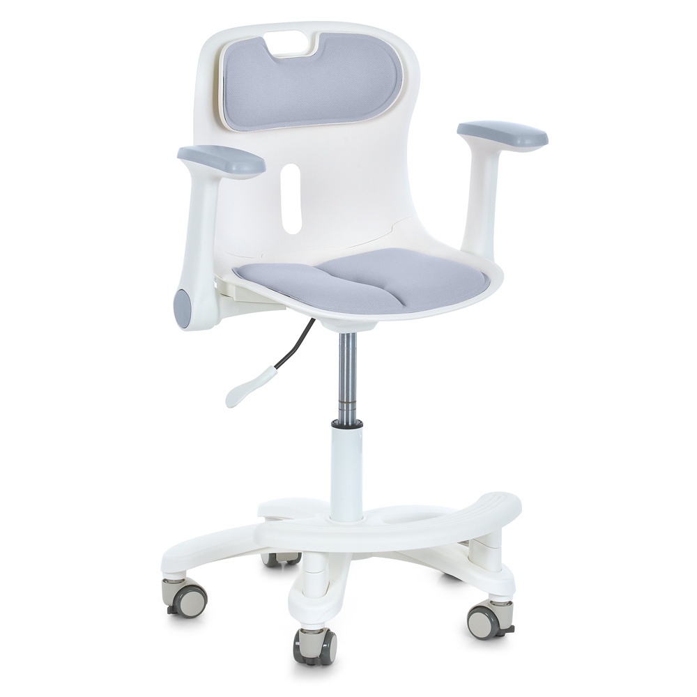 Дитяче крісло M 6151-11 з підлокітником і підніж.,блок.коліс,м'яке сид. і спинка,регул.висота,сірий