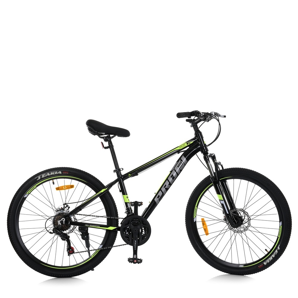 Велосипед 26 д. MTB2602-4 алюм.рама 13", SHIMANO 21SP, швидкознім. колеса, чорно-салатовий