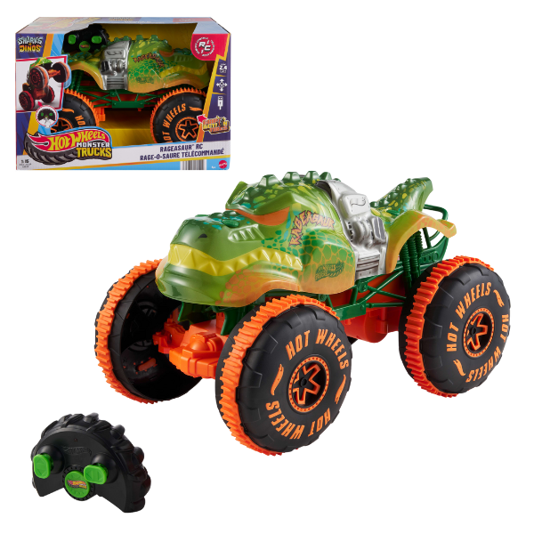 Збільшена машинка-позашляховик 1:15 на радіокеруванні «RAGEASAUR™» HOT WHEELS® Monster Trucks