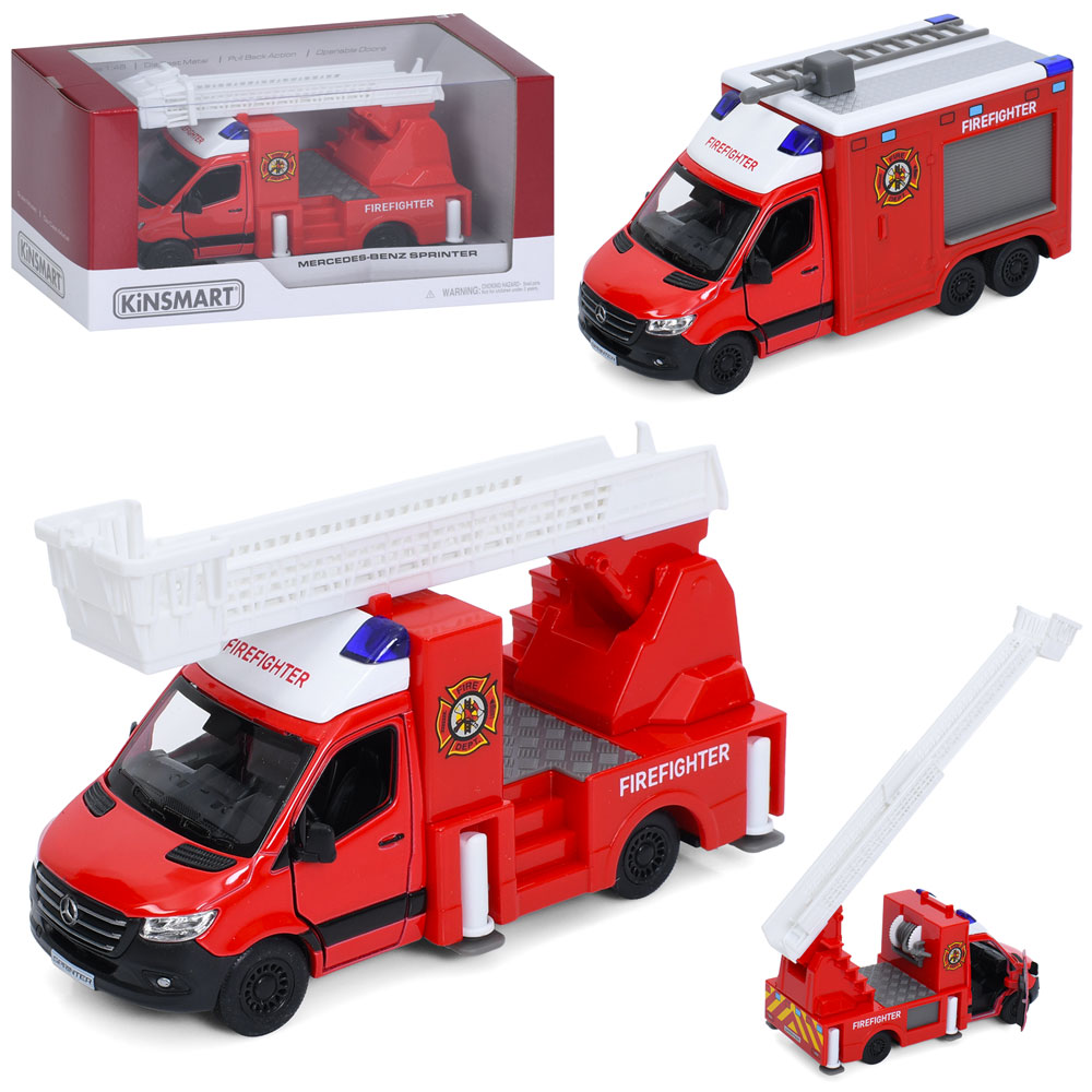 Пожежна машина KT5478W  метал, інерція, 1:48,відчиняються двері, гумові колеса, 2види,кор.16-9-7,5см