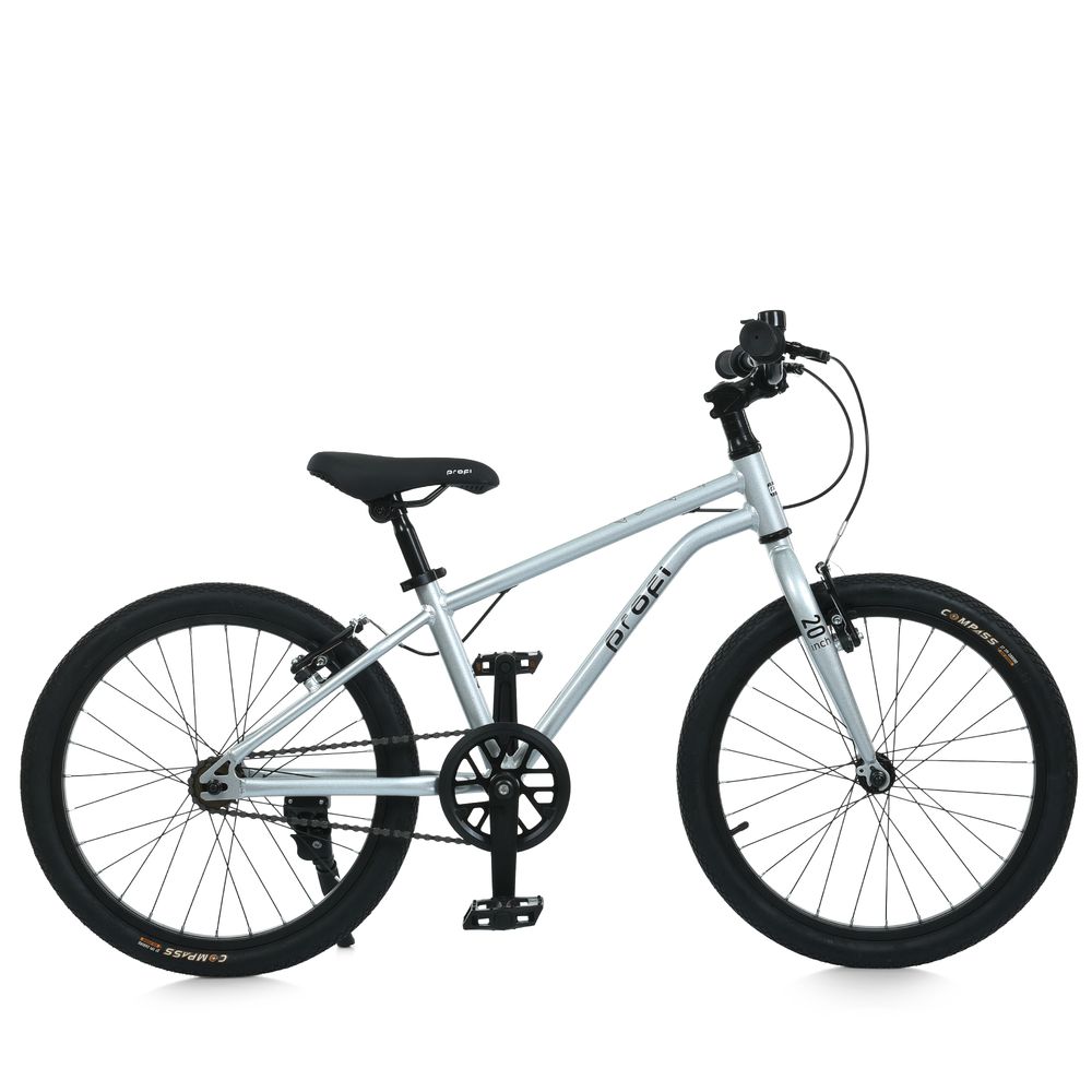 Велосипед дитячий 20д. PROF1 MB 20LIGHTY SILVER LIGHTY,SKD85,алюм.рама,кермо,торм,обода,підніжка,сір