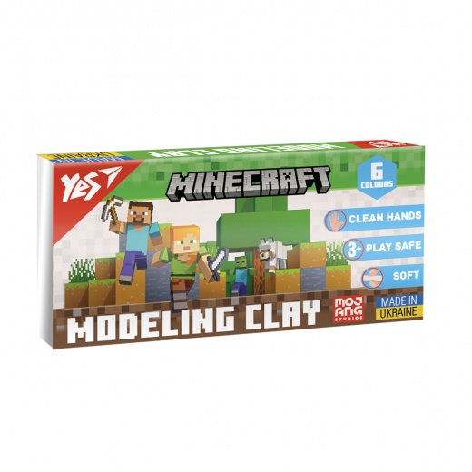 Пластилін YES, 6 кол., 120г "Minecraft"