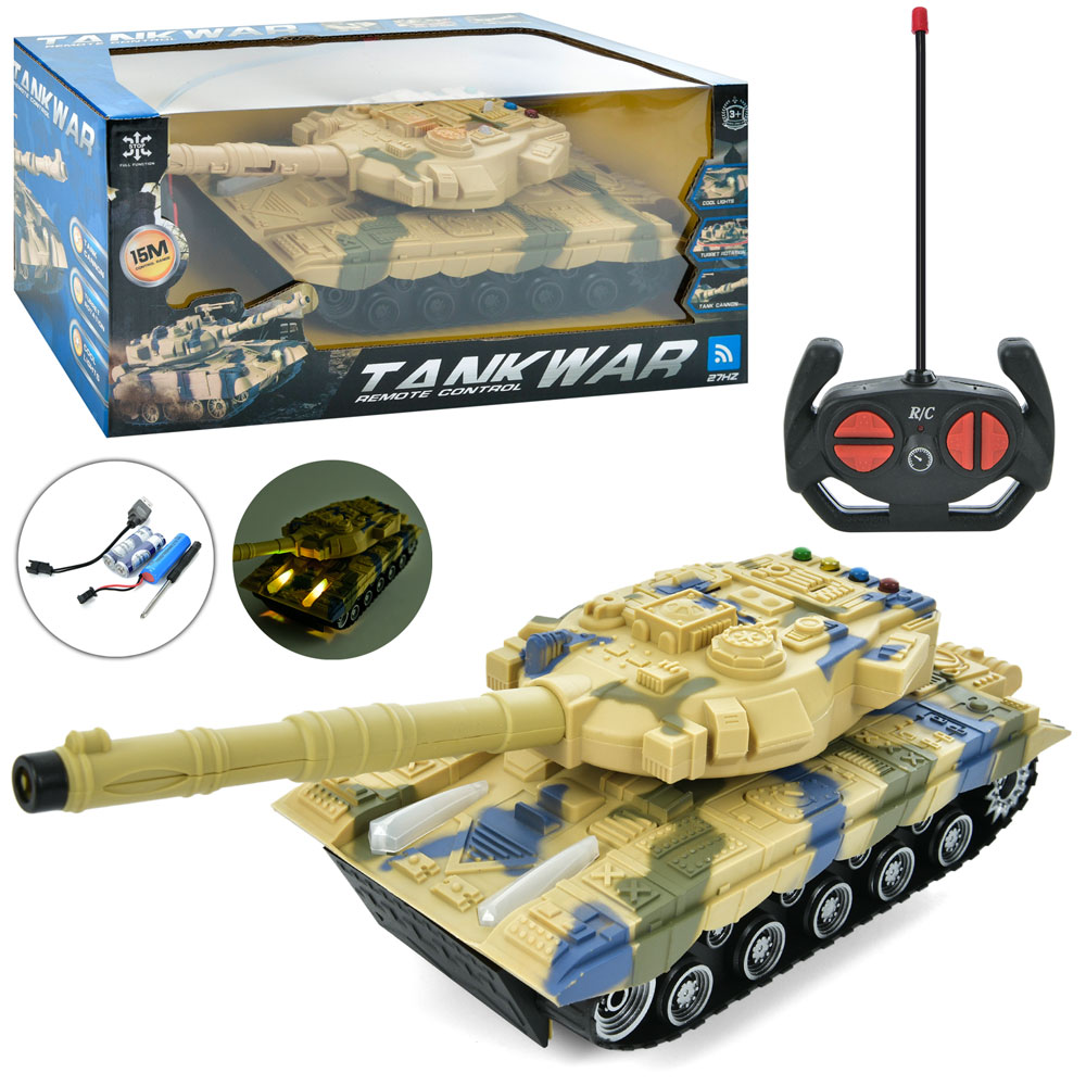 Танк 567-36 радіокер., акум., USB, 2 кольори, світло, кор., 33-15-13 см.
