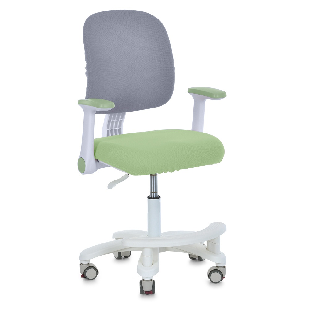 Дитяче крісло M 6250-5 з підлокіт. і підніж.,блок.коліс,м'яке сид.,спинка із сітки,рег.висота,зелен.