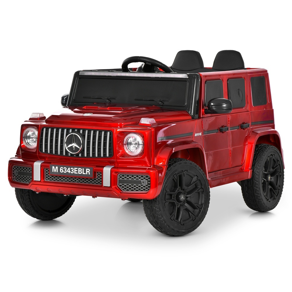 Джип M 6343EBLRS-3 2,4G радіокер.,1*12V9AH,4*35W,MP3,USB,TF,BLUETOOTH,EVA,шкіра, муз.,фарб.червоний