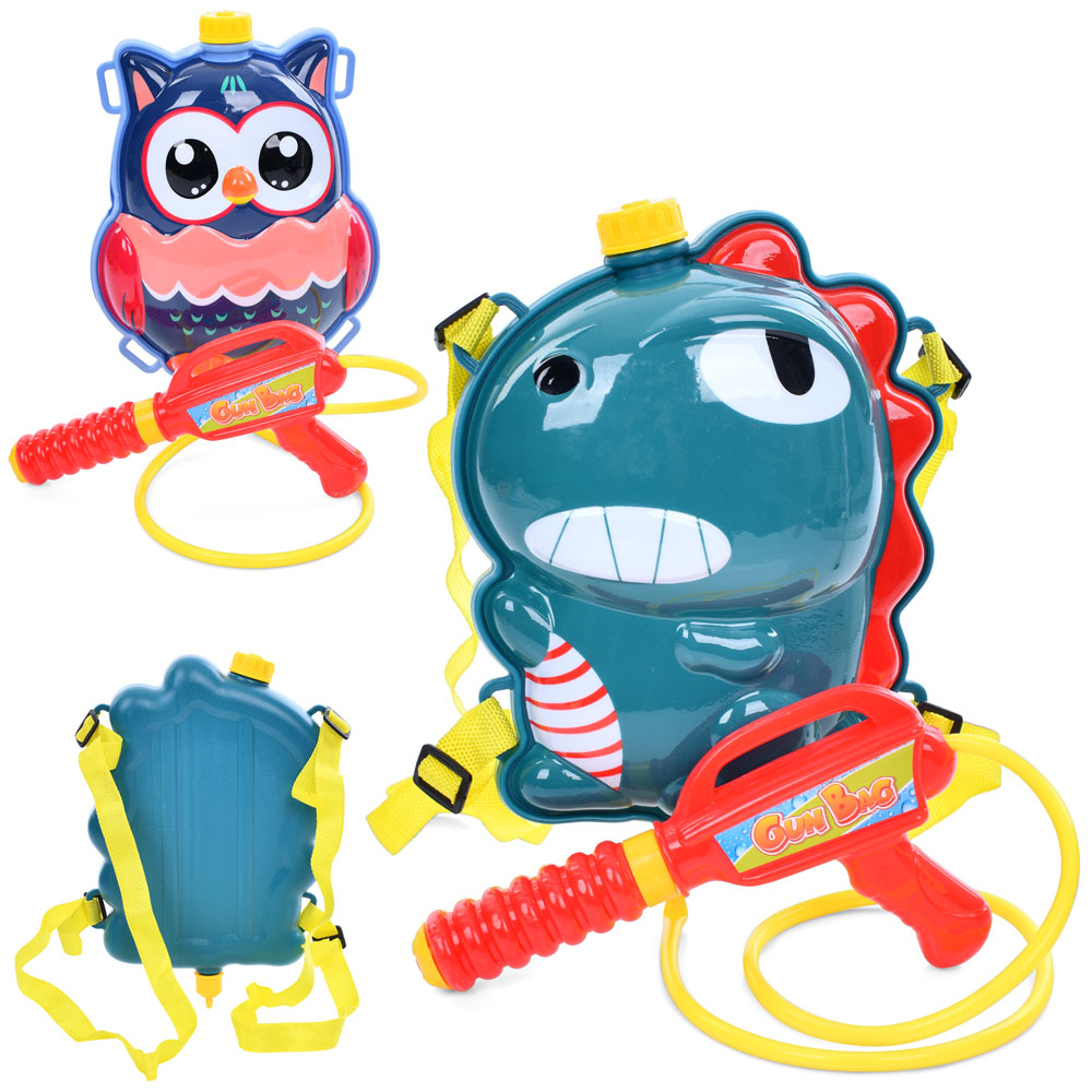 Водяний автомат P3050-2 помпа, з балоном на плечі, 2 види (сова, динозавр), кул., 31-38-6 см.