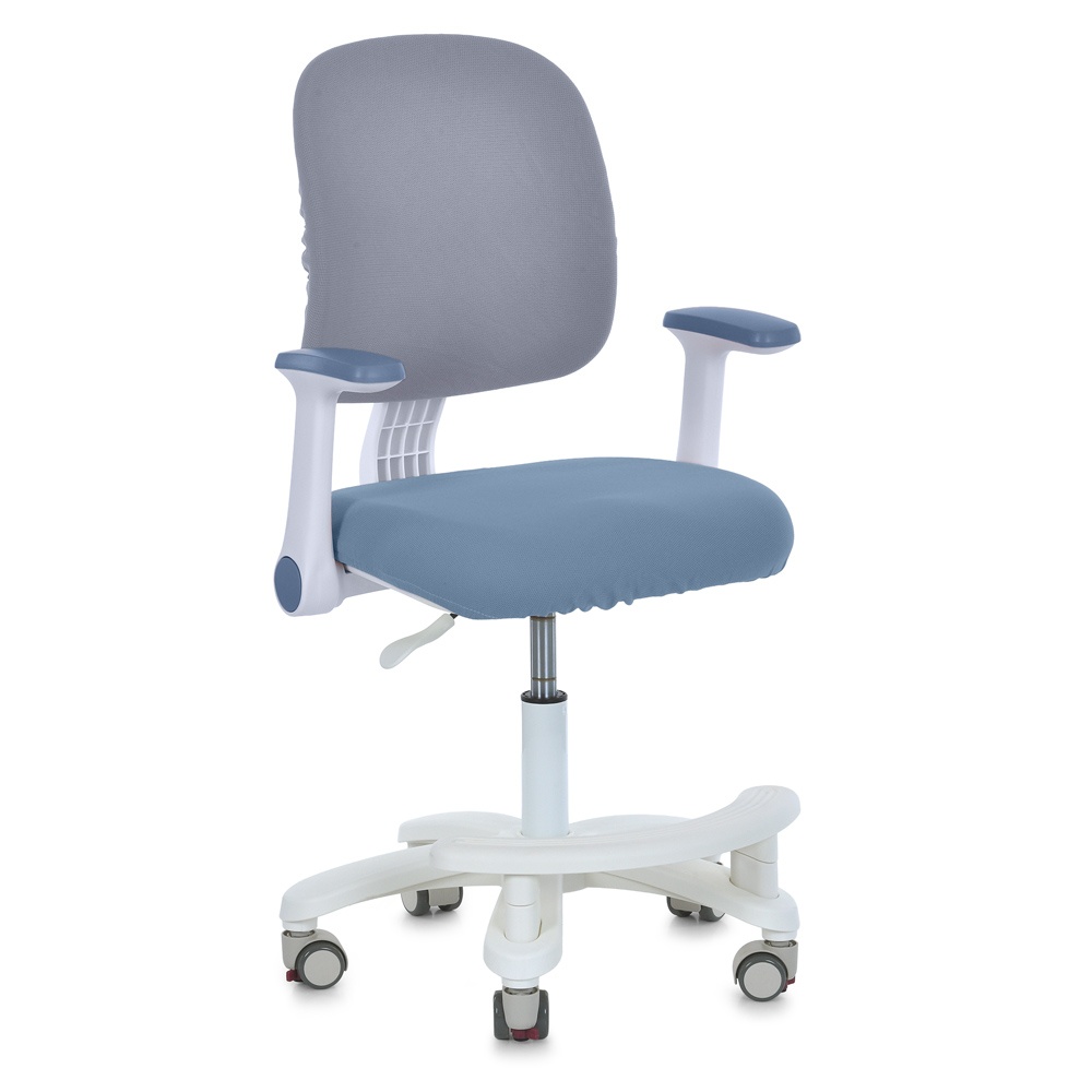 Дитяче крісло M 6250-4 з підлокіт. і підніж.,блок.коліс,м'яке сид.,спинка із сітки,рег.висота,синій.