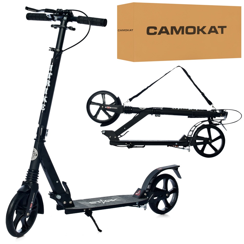 Самокат SR 2-018-10-1-B1 дорос.,алюм.+сталь,кол2штПУ200мм,кермо87/102см,підн46-13,ручн.гальмо,замок.