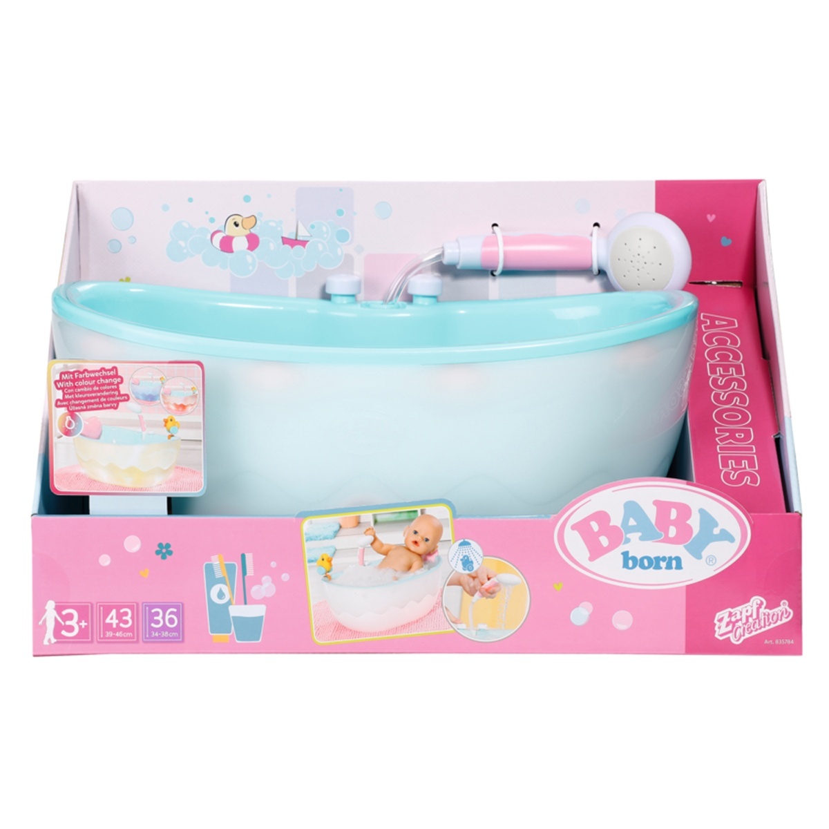 Автоматична ванночка для ляльки BABY BORN – ЛЕГКЕ КУПАННЯ (світло, звук)