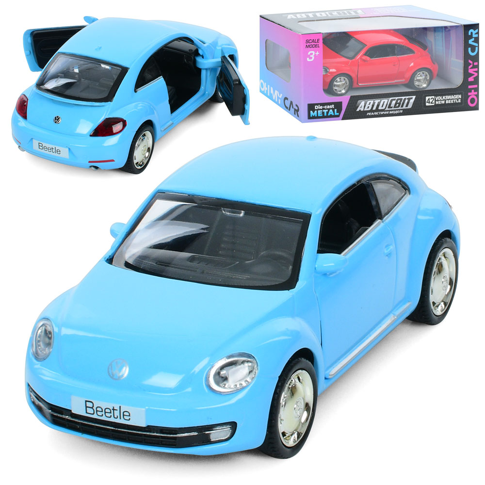 Машина AS-3094 АвтоСвіт,Volkswagen New Beetle 2012,мет.,інерц.,відч.двері,гум.колеса,2кольори,кор.15
