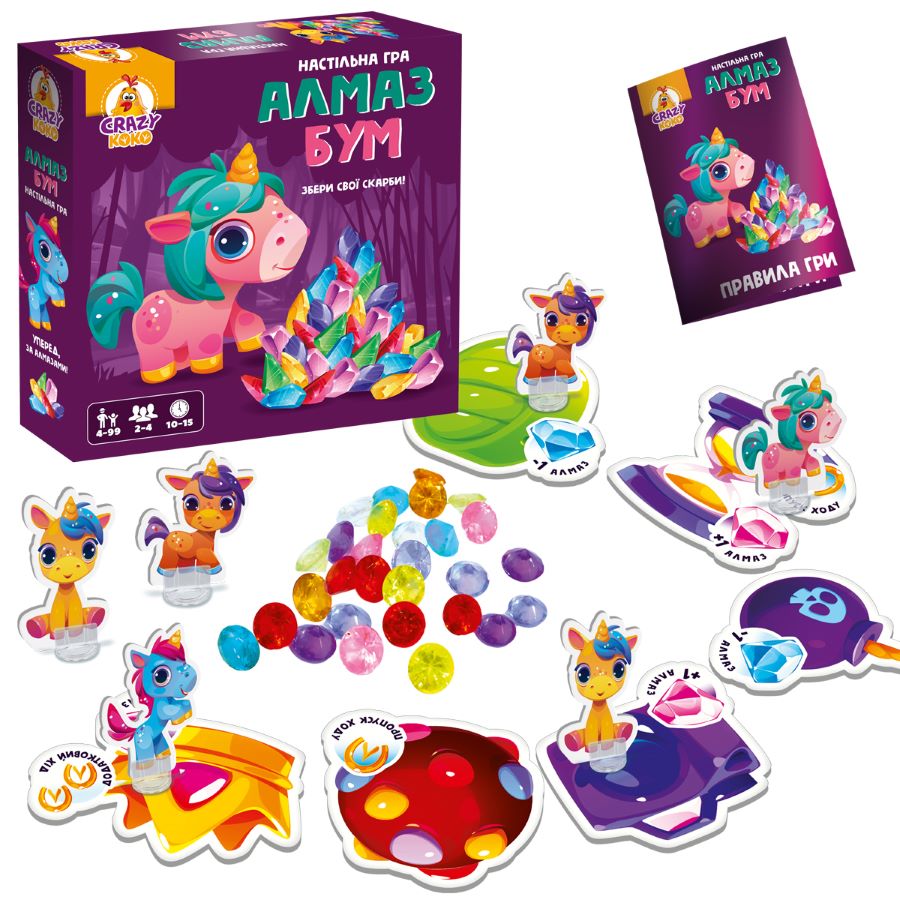 Гра настільна Vladi Toys маршрутна. Алмаз бум єдиноріжки VT8055-31 (укр)
