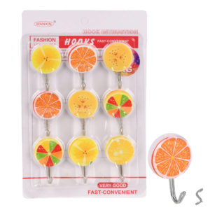 Гачки самоклеючі "Fruits" 9шт/наб 3.5*5см WHW11561-99