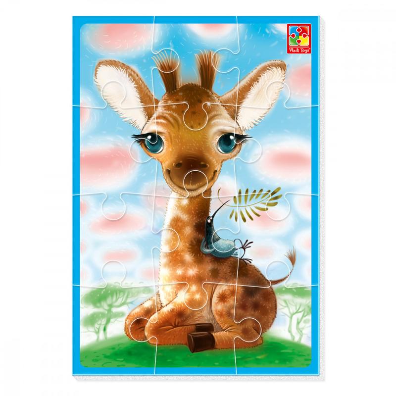 Гра розвиваюча Vladi Toys м'які пазли А5 Малюк зможе "Жираф" VT1103-94(укр)