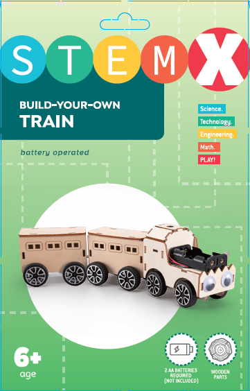 STEAMX конструктор дерев'яний на батарейках: ПОЇЗД