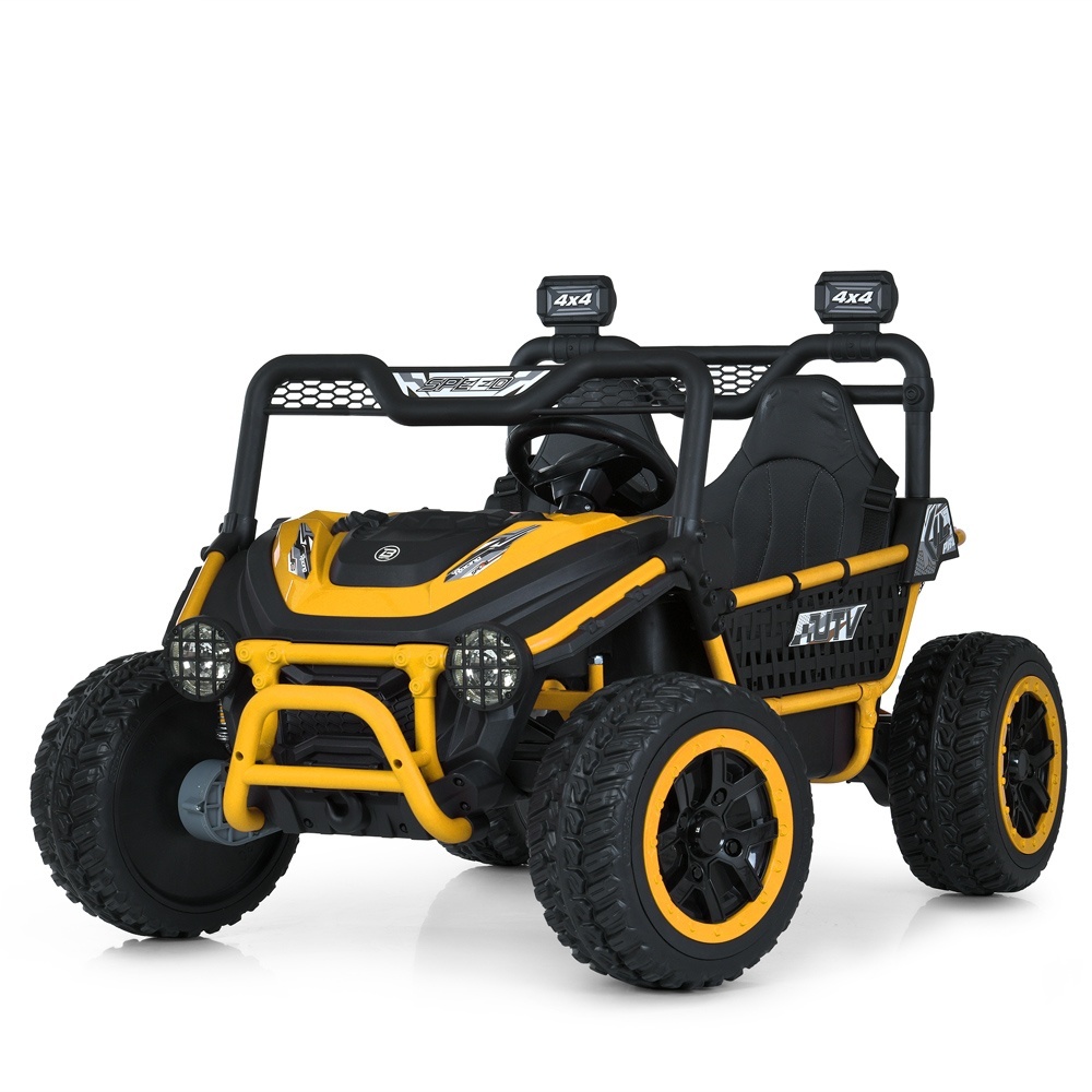 Джип M 6208EBLR-6(24V) 2,4 радіокер.,1акум.24V10AH,4 мот.45W,MP3,USB,EVA,TF,шкiра,муз,свiтло,жовтий