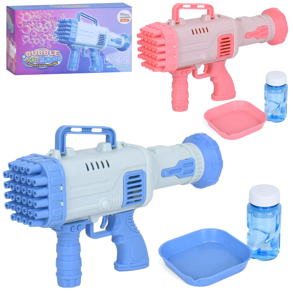 Мильні бульбашки 168B автомат27,5см,запаска 8-3,5см, 2 кольори, на бат-ці, кор,28-16-8см