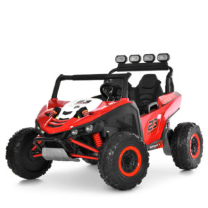 Джип M 6373EBLR-3(24V) 2,4G радіокер.,24V7AH,2*150W,MP3,USB,BLUETOOTH,TF,EVA, шкіра, світло,червоний