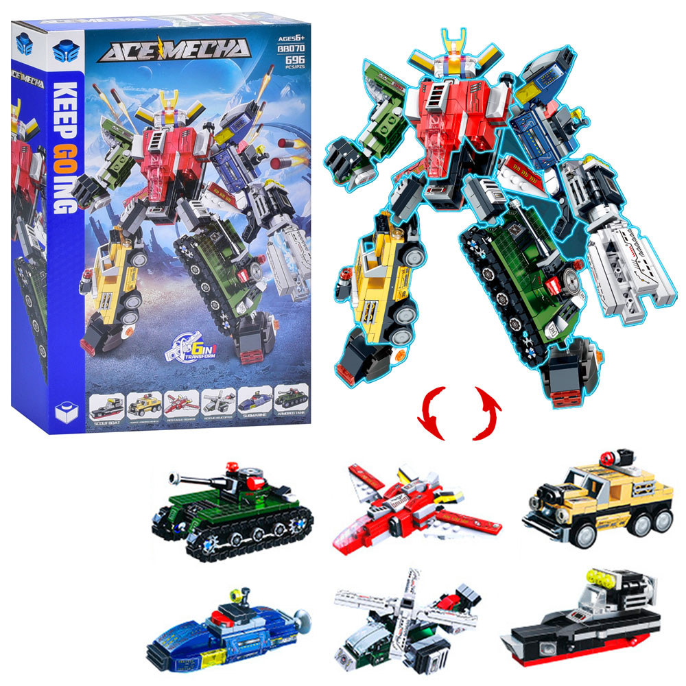 Конструктор BB070 військова техніка, 6в1, 696 дет., кор., 42-27-6,5 см.