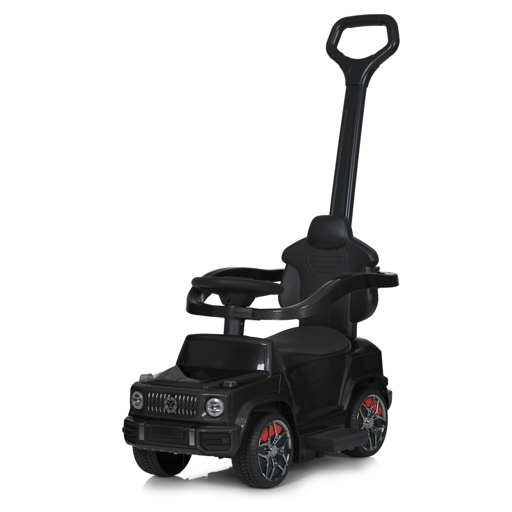Каталка-толокар M 5795AL-2 батьківська ручка, MP3, USB, ВТ, муз., світло, шкіра, чорний