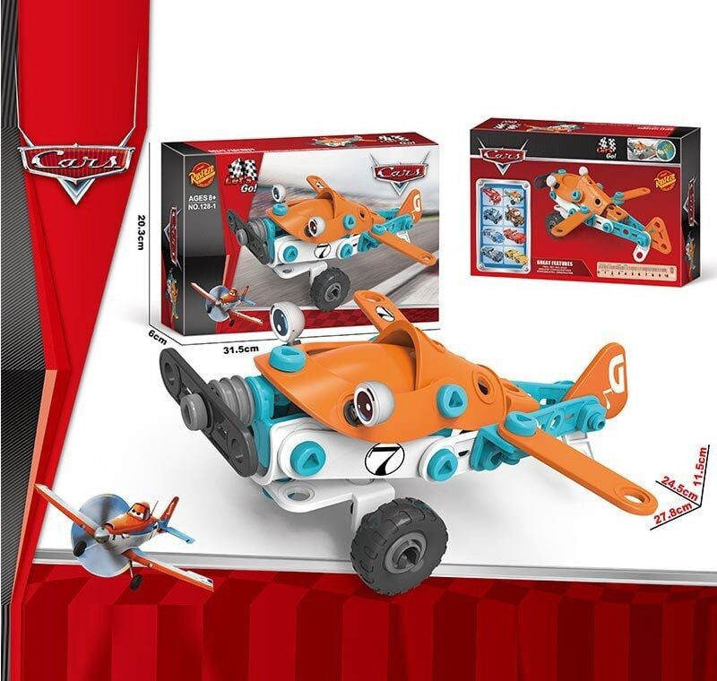 Конструктор 128-1 (60/2) “Літак”, інструменти, гумові шини, в коробці