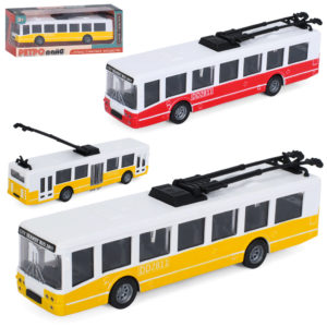 Тролейбус 6336 інерція, гумові колеса, 2 кольори, кор., 18-7-4,5 см.